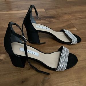 Nina black heels with sequins